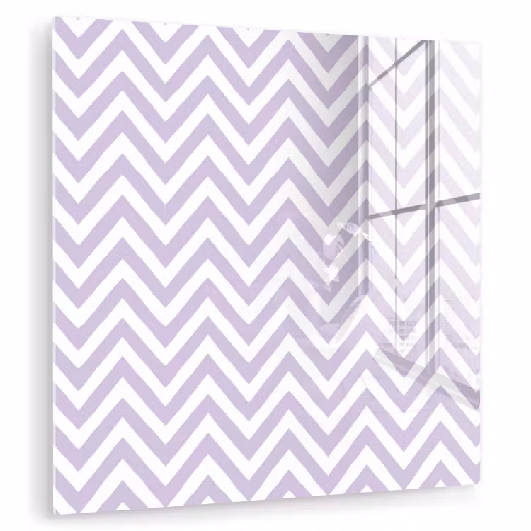 Glasbild - Lila – Geometrisch – Chevron – Zickzack – Muster — 1