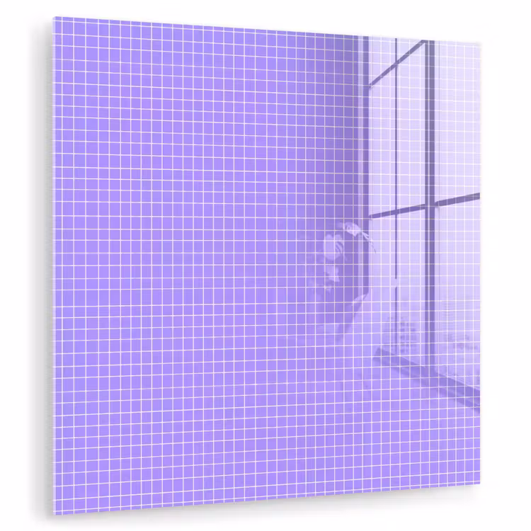 Glasbild - Lila – Geometrisch – Raster – Minimalistisch – Muster — 1
