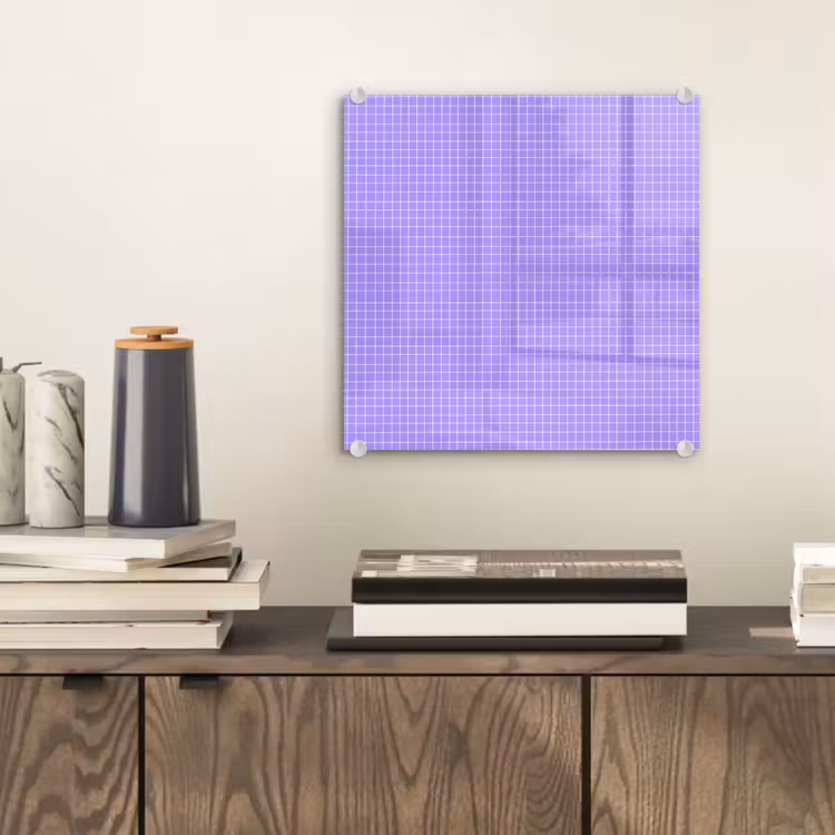 Glasbild - Lila – Geometrisch – Raster – Minimalistisch – Muster — 2