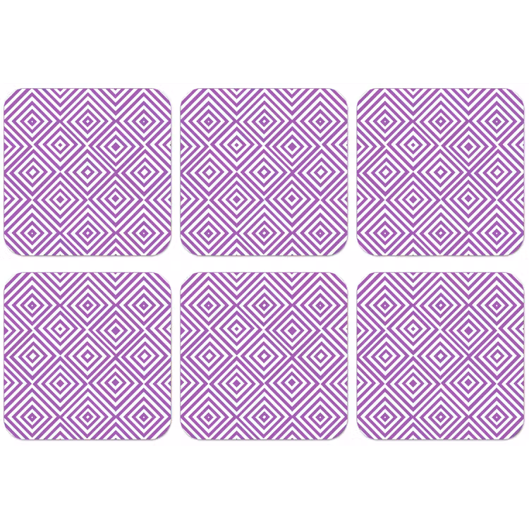 Untersetzer - Lila – Geometrisch – Rauten – Konzentrisch – Muster — 1