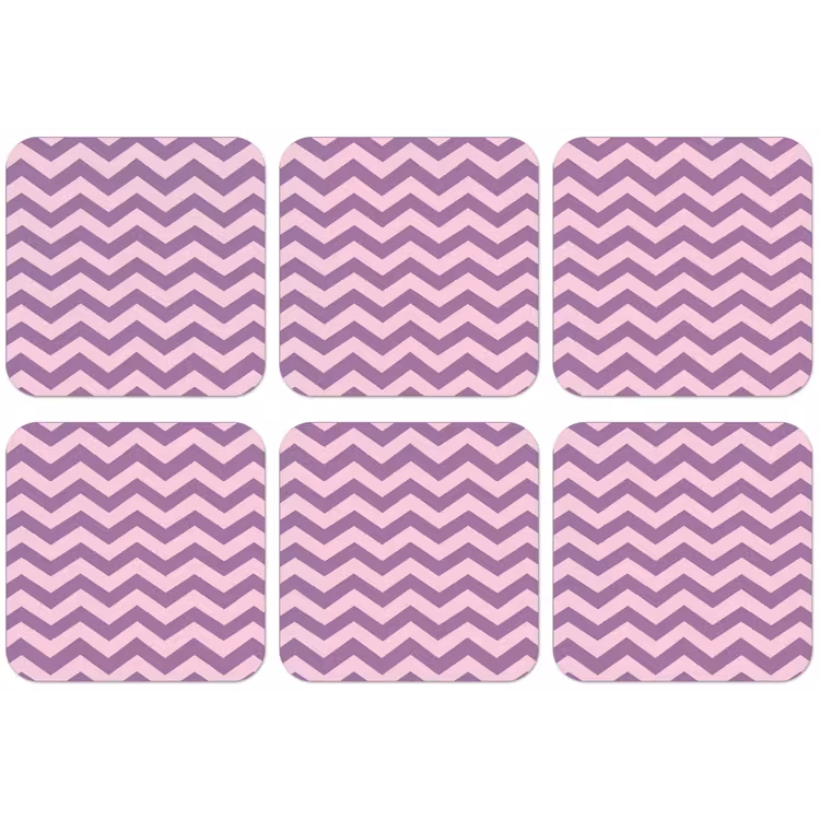 Untersetzer​ - Lila – Rosa – Geometrisch – Chevron – Zickzack – Muster — 1