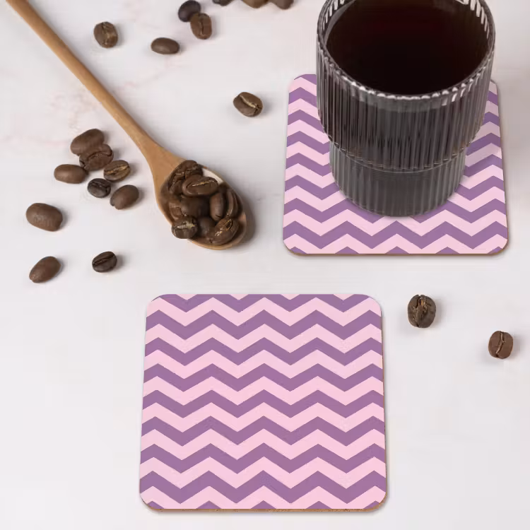 Untersetzer​ - Lila – Rosa – Geometrisch – Chevron – Zickzack – Muster — 4