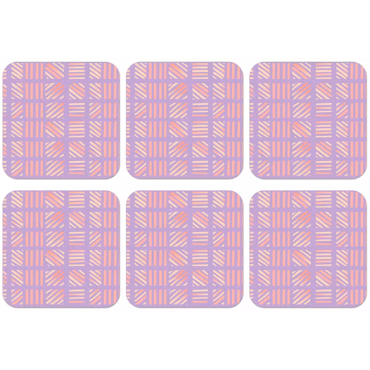 Untersetzer - Lila – Rosa – Geometrisch – Streifen – Blöcke – Muster — 1