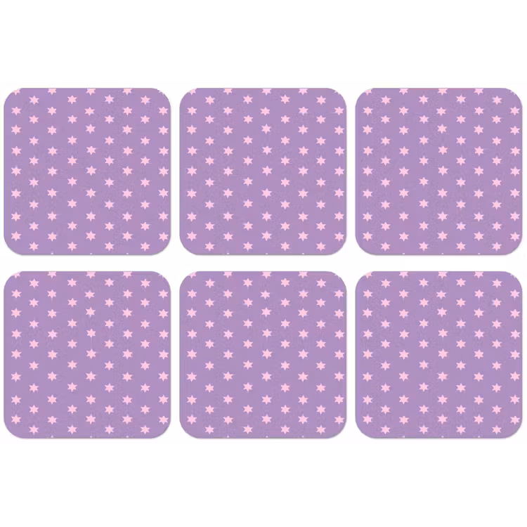 Untersetzer - Lila – Rosa – Sterne – Geometrisch – Muster — 1