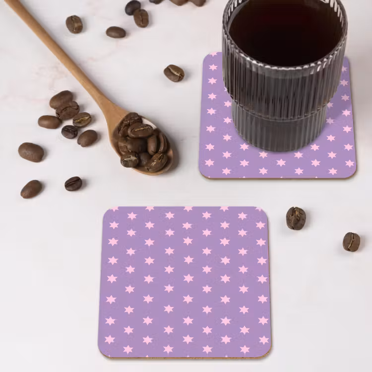 Untersetzer - Lila – Rosa – Sterne – Geometrisch – Muster — 4