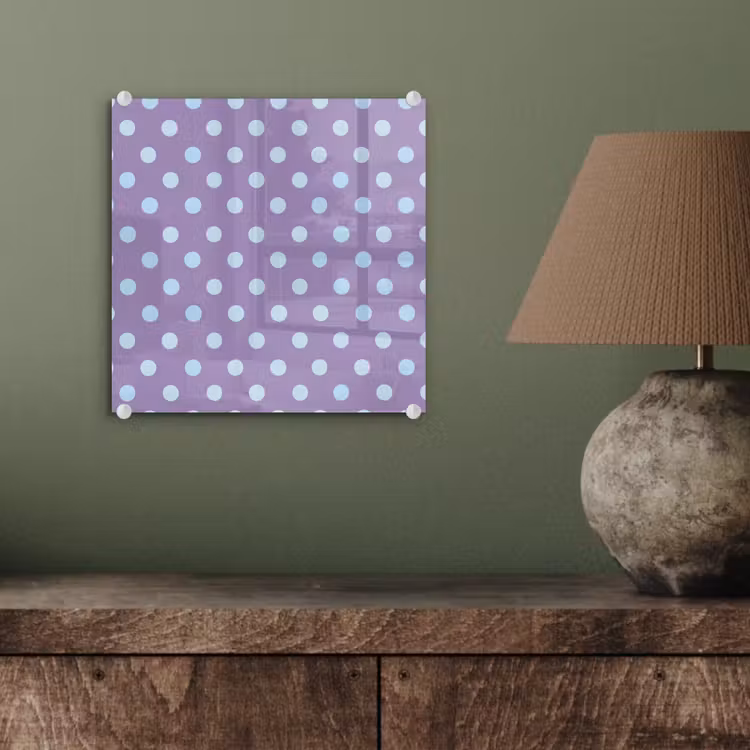 Glasbild - Lila – Blau – Geometrisch – Punkte – Polka Dot – Muster — 4