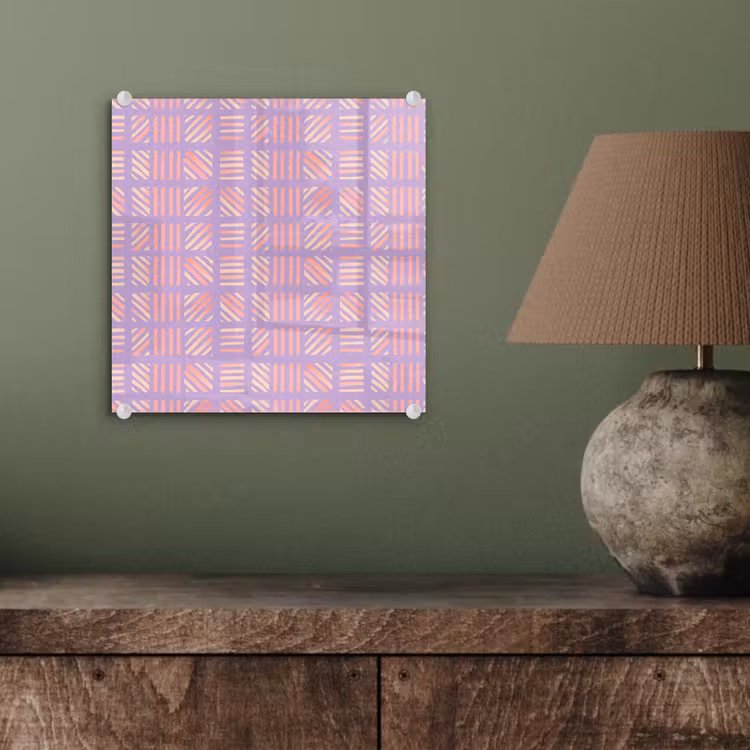 Glasbild - Lila – Rosa – Geometrisch – Streifen – Blöcke – Muster — 4