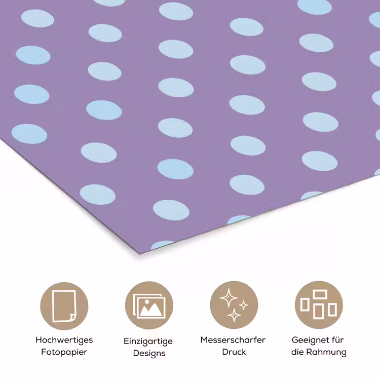 Poster - Lila – Blau – Geometrisch – Punkte – Polka Dot – Muster — 5