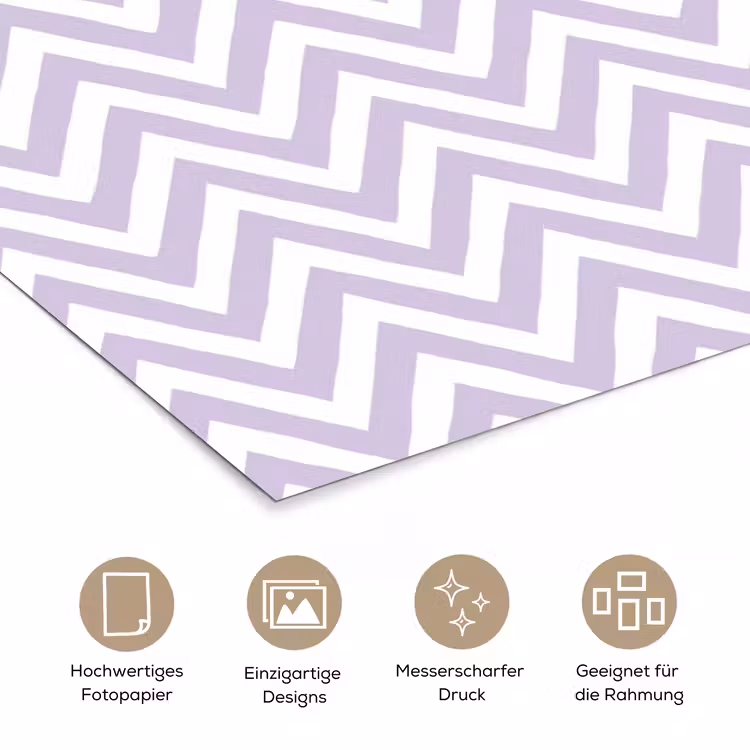 Poster - Lila – Geometrisch – Chevron – Zickzack – Muster — 5