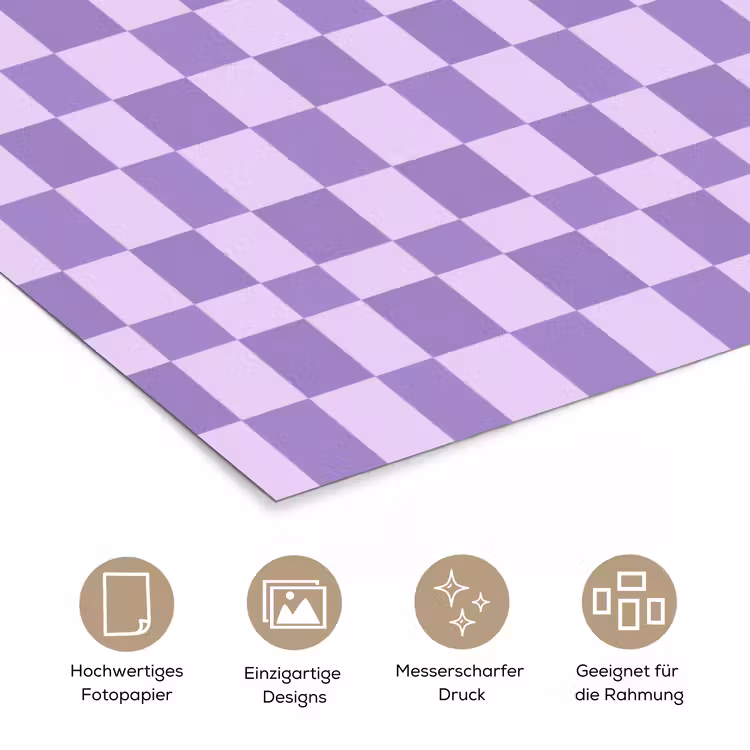 Poster - Lila – Geometrisch – Schachbrettmuster – Blöcke – Muster — 5