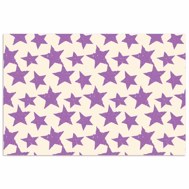 Poster - Lila – Geometrisch – Sterne – Stempel – Muster — 1