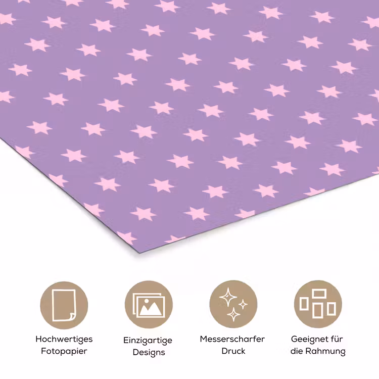 Poster - Lila – Rosa – Sterne – Geometrisch – Muster — 5