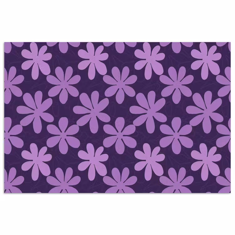Poster - Lila – Botanisch – Blumen – Retro – Muster — 1