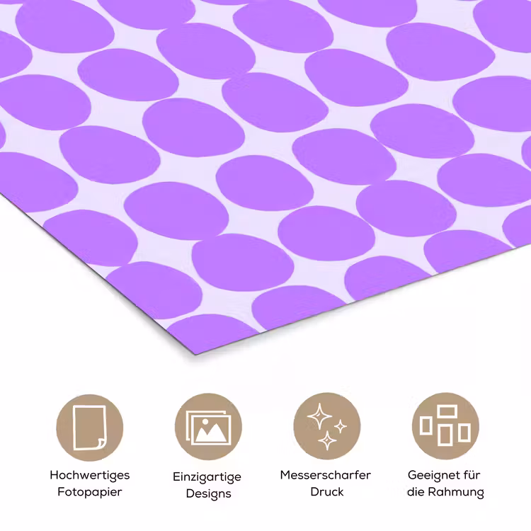 Poster - Lila – Geometrisch – Punkte – Polka Dot – Muster — 5