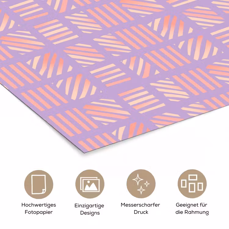 Poster - Lila – Rosa – Geometrisch – Streifen – Blöcke – Muster — 5