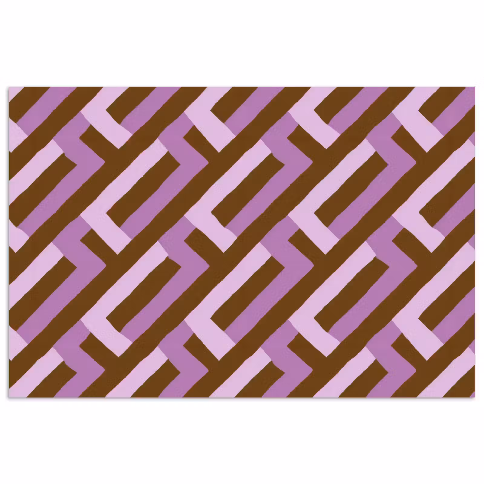 Poster - Braun – Rosa – Geometrisch – Mäander – Muster — 1