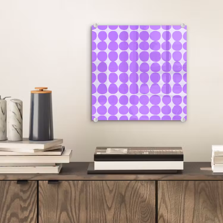 Glasbild - Lila – Geometrisch – Punkte – Polka Dot – Muster — 2