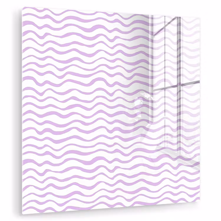 Glasbild - Lila – Geometrisch – Wellen – Linien – Muster — 1