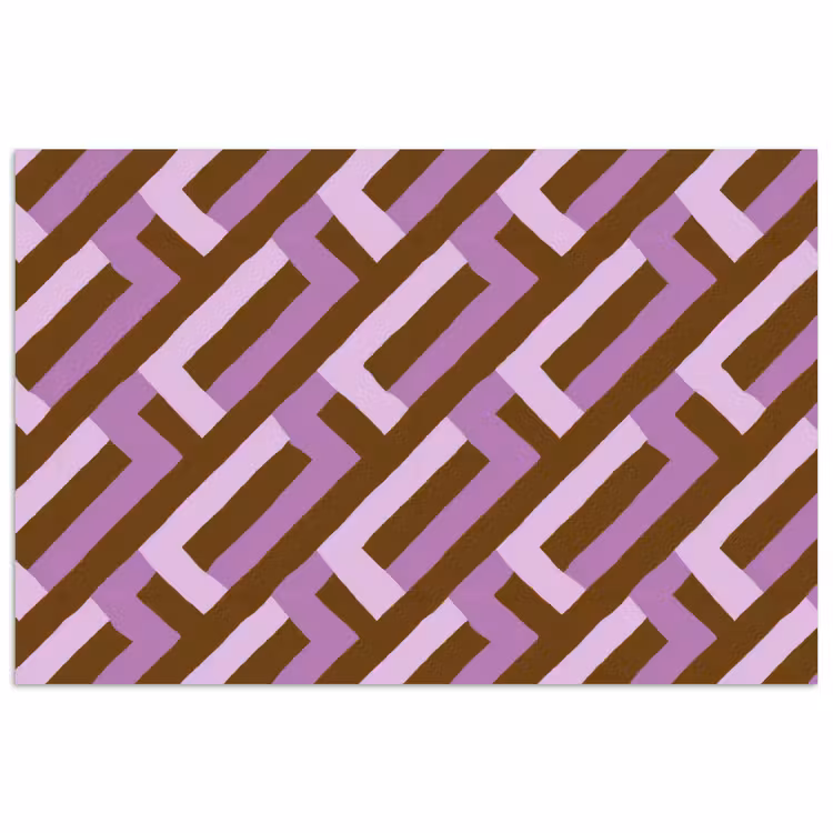 Poster - Braun – Rosa – Geometrisch – Mäander – Muster — 1