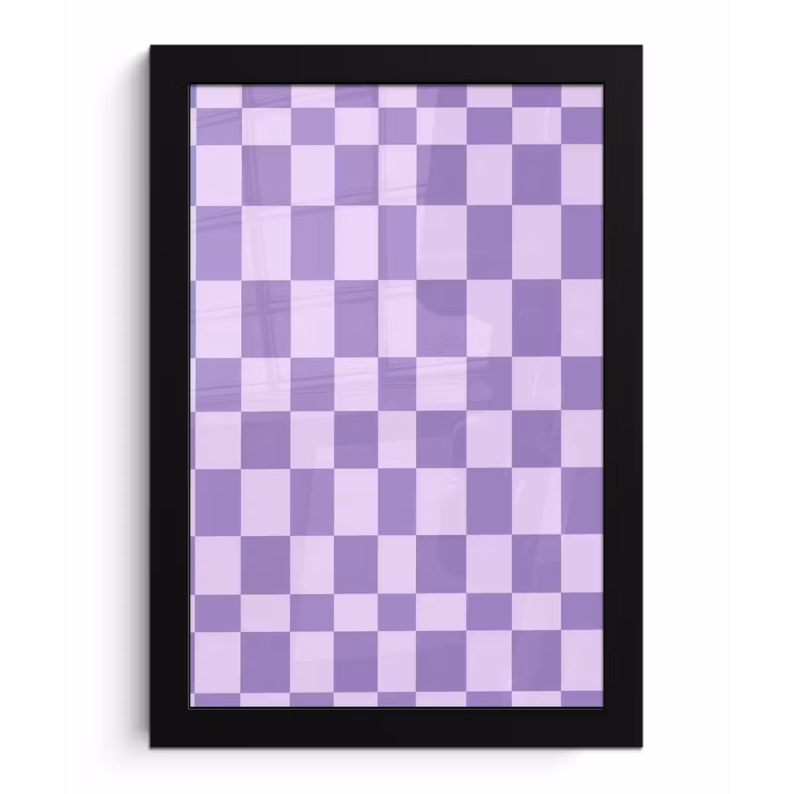 Bilder mit Rahmen - Lila – Geometrisch – Schachbrettmuster – Blöcke – Muster — 1