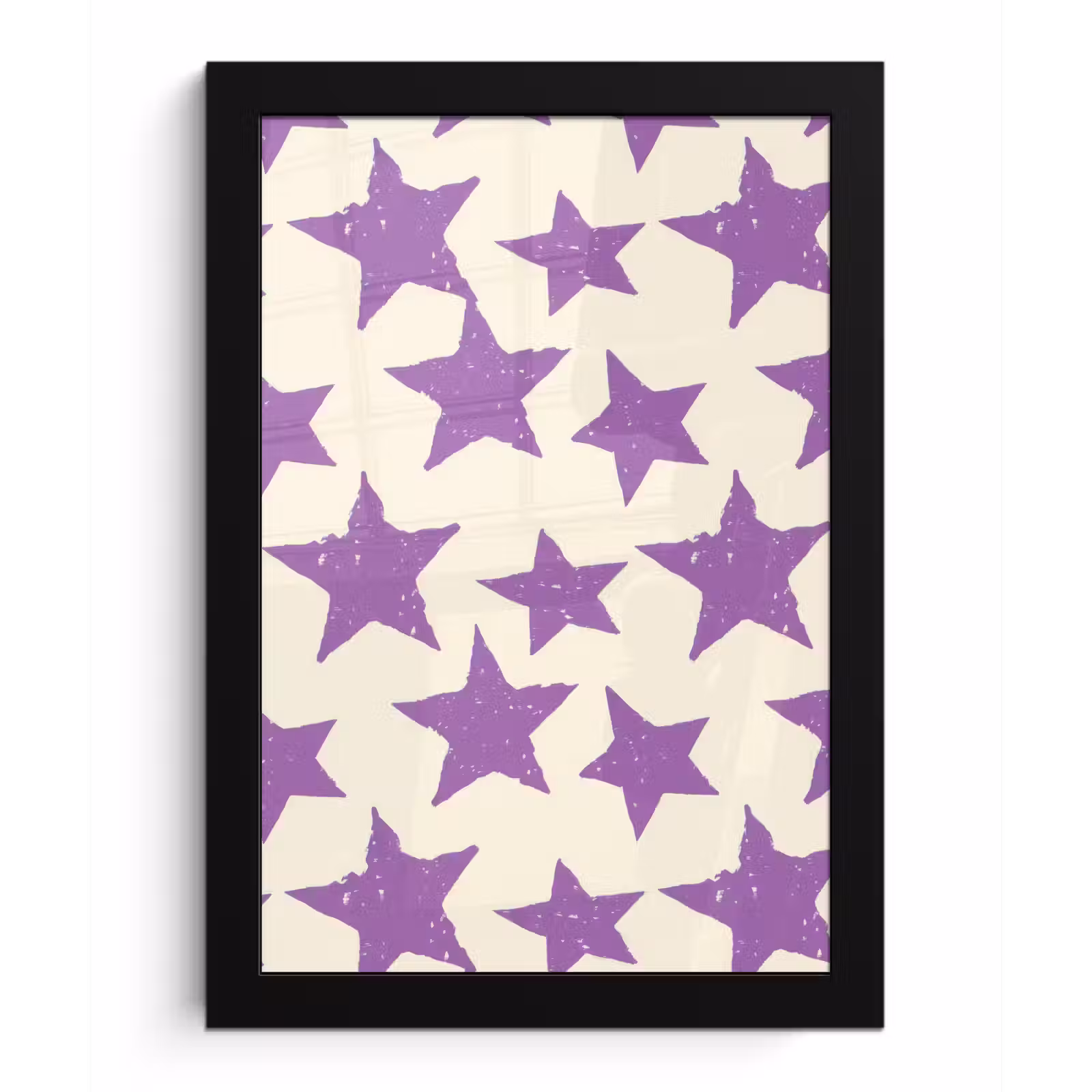 Bilder mit Rahmen - Lila – Geometrisch – Sterne – Stempel – Muster — 1