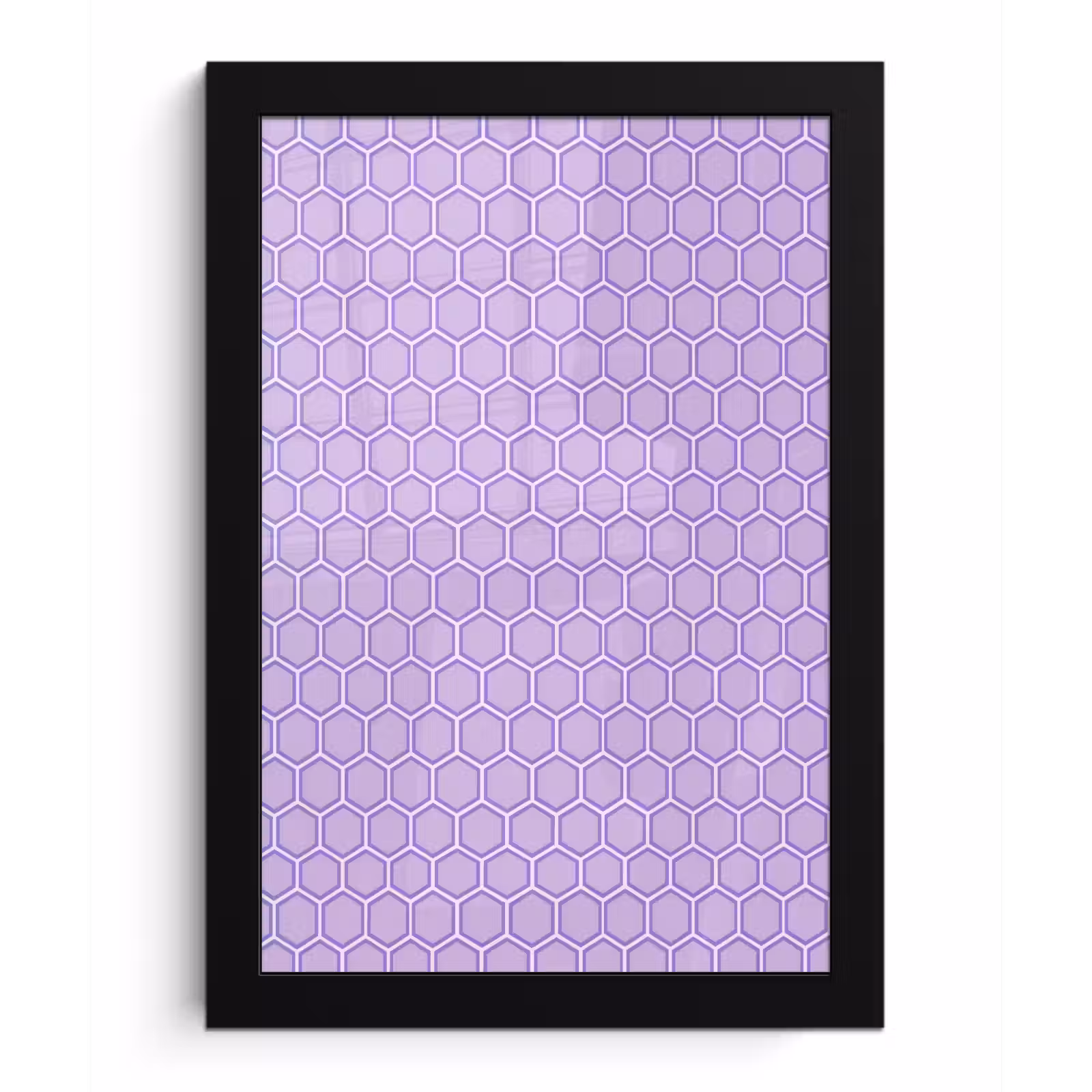 Bilder mit Rahmen - Lila – Geometrisch – Wabenmuster – Bienenwabe – Muster — 1
