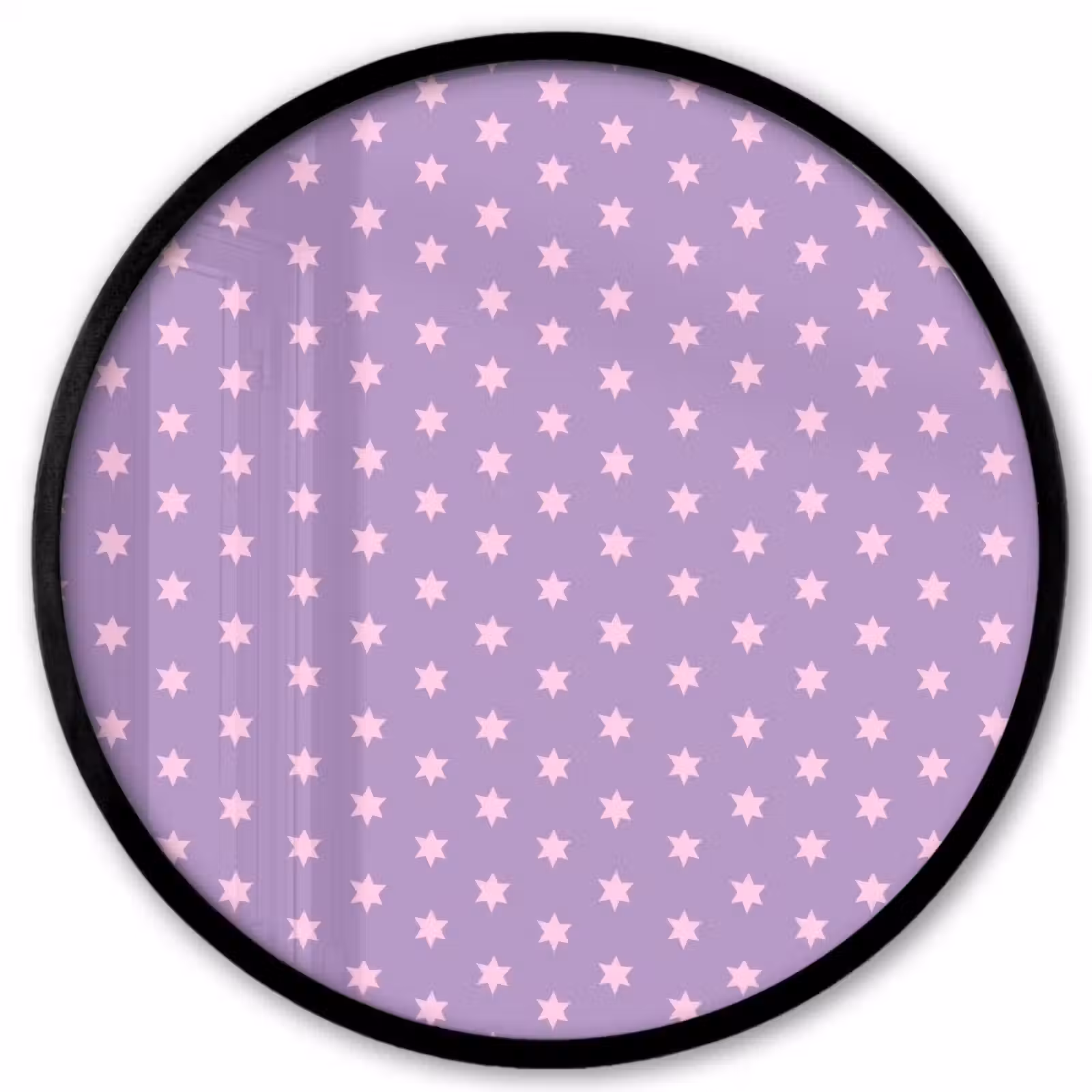 Poster im Rahmen Rund - Lila – Rosa – Sterne – Geometrisch – Muster — 1