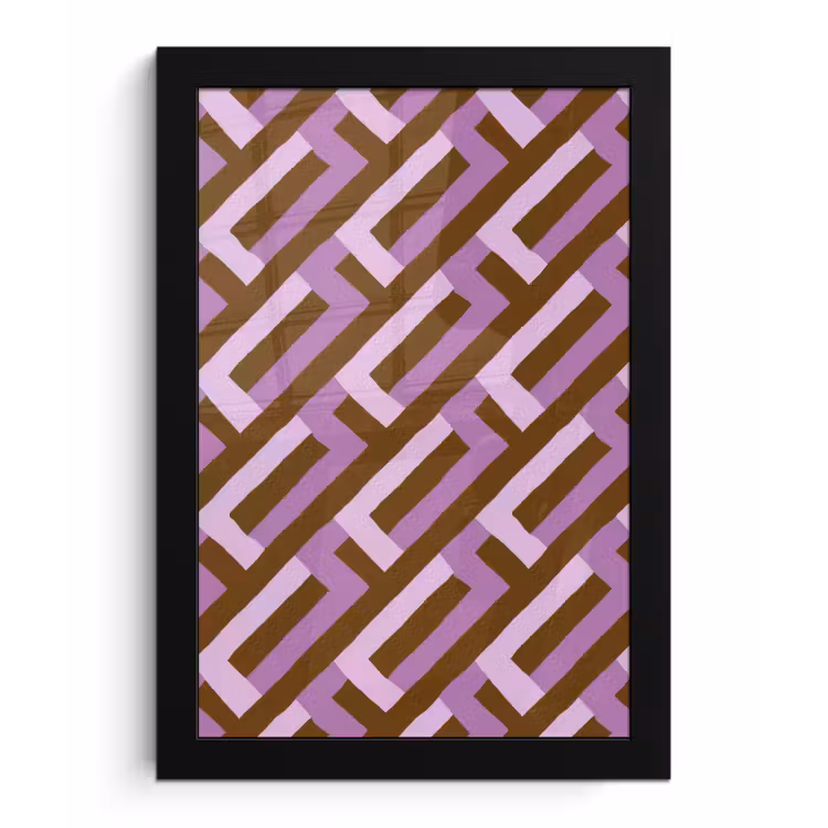 Bilder mit Rahmen - Braun – Rosa – Geometrisch – Mäander – Muster — 1