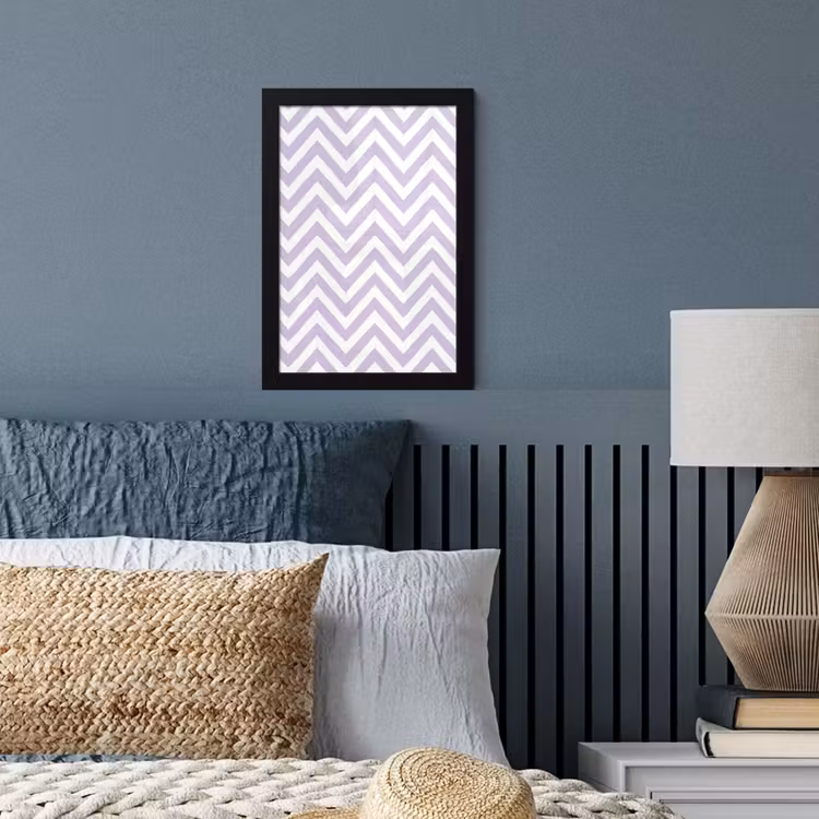 Bilder mit Rahmen - Lila – Geometrisch – Chevron – Zickzack – Muster — 3