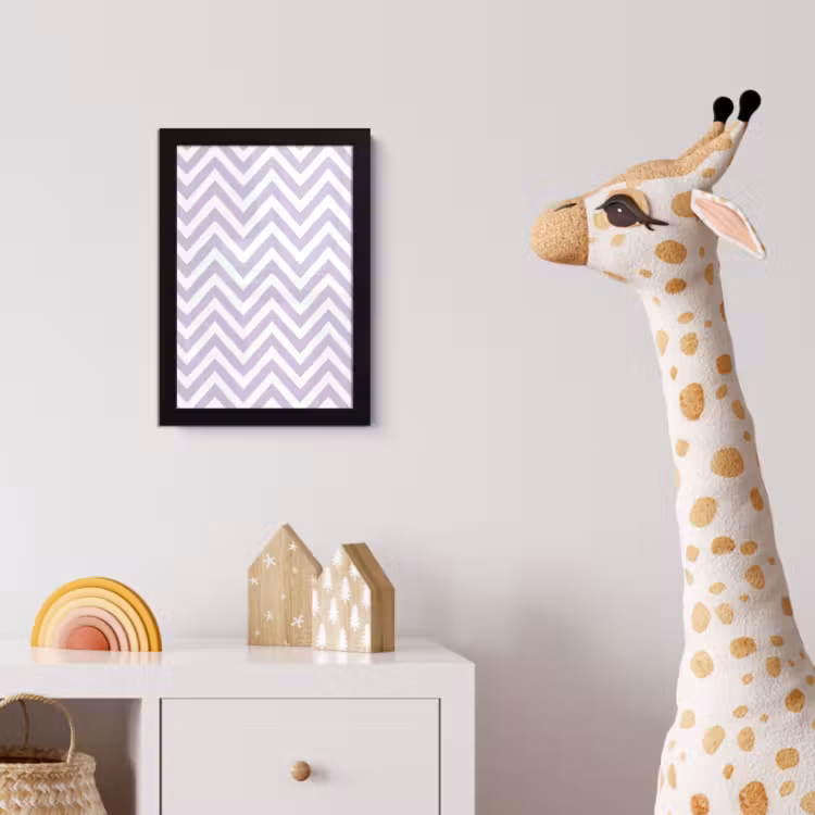 Bilder mit Rahmen - Lila – Geometrisch – Chevron – Zickzack – Muster — 5