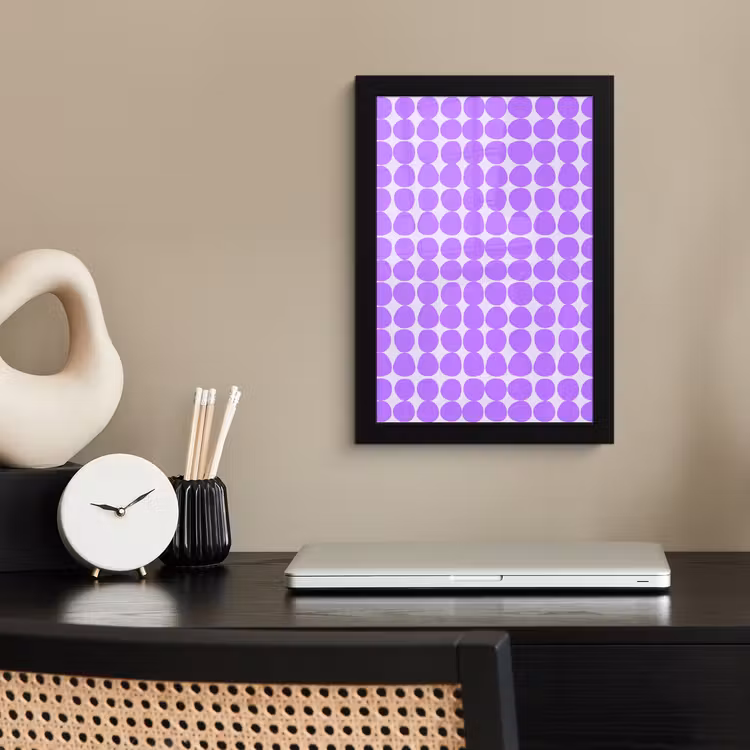 Bilder mit Rahmen - Lila – Geometrisch – Punkte – Polka Dot – Muster — 2