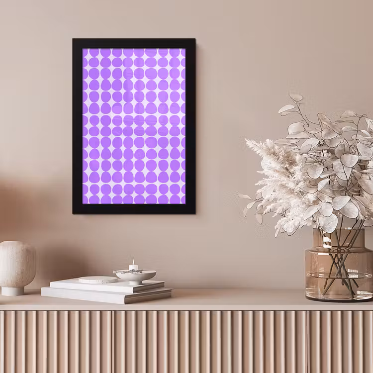 Bilder mit Rahmen - Lila – Geometrisch – Punkte – Polka Dot – Muster — 4