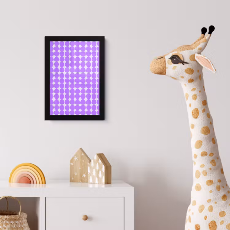 Bilder mit Rahmen - Lila – Geometrisch – Punkte – Polka Dot – Muster — 5