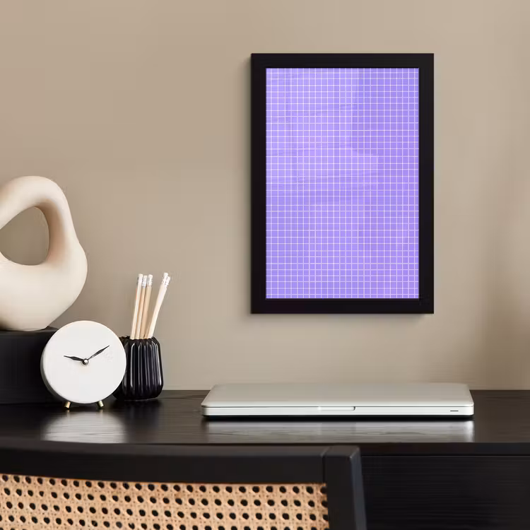 Bilder mit Rahmen - Lila – Geometrisch – Raster – Minimalistisch – Muster — 2
