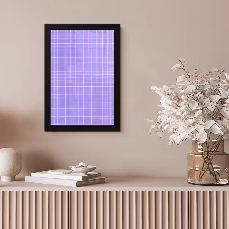 Bilder mit Rahmen - Lila – Geometrisch – Raster – Minimalistisch – Muster — 4