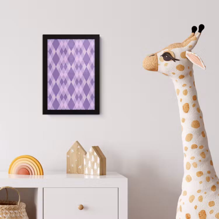 Bilder mit Rahmen - Lila – Geometrisch – Rauten – Argyle – Muster — 5