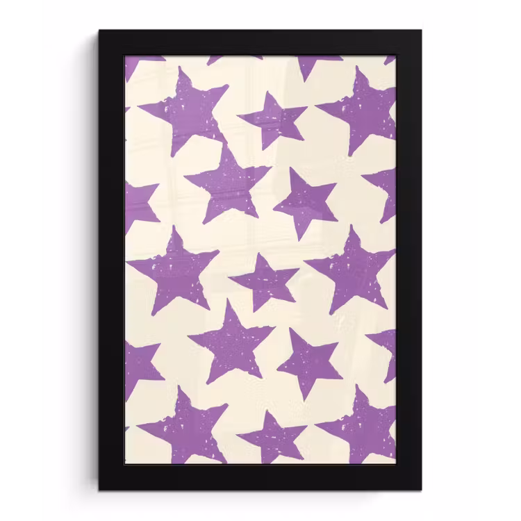 Bilder mit Rahmen - Lila – Geometrisch – Sterne – Stempel – Muster — 1