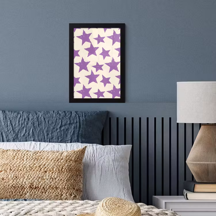 Bilder mit Rahmen - Lila – Geometrisch – Sterne – Stempel – Muster — 3