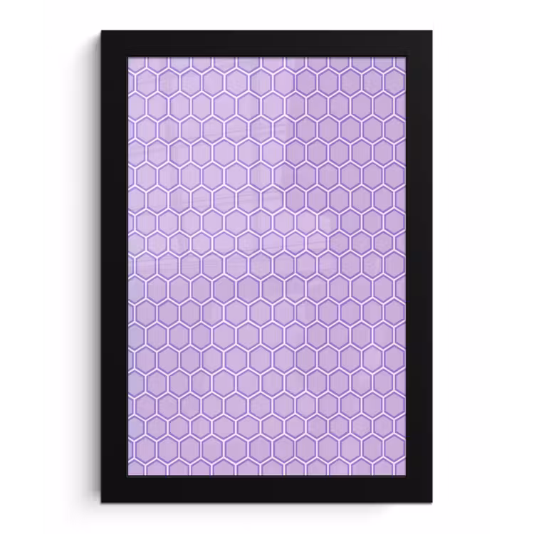 Bilder mit Rahmen - Lila – Geometrisch – Wabenmuster – Bienenwabe – Muster — 1