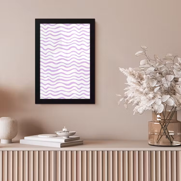 Bilder mit Rahmen - Lila – Geometrisch – Wellen – Linien – Muster — 4