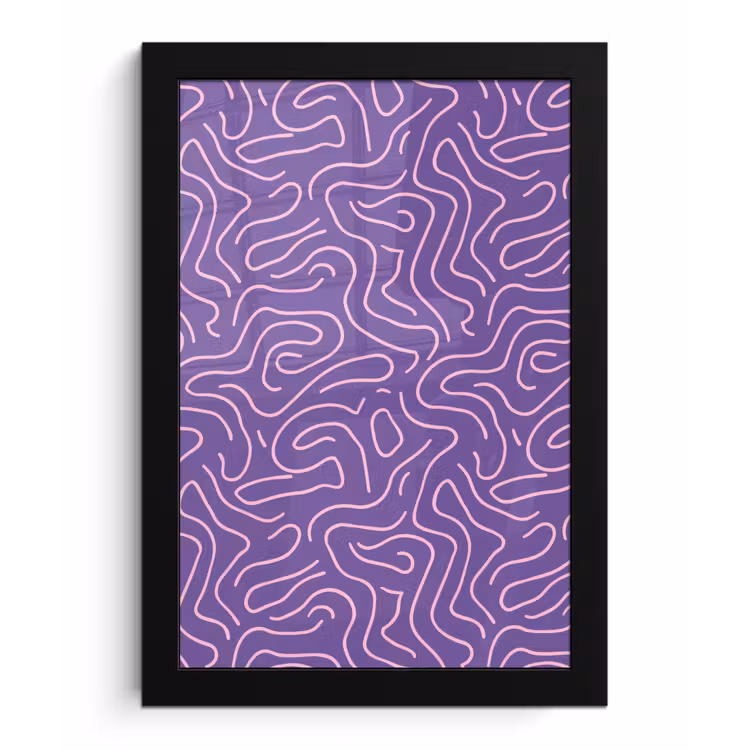 Bilder mit Rahmen - Lila – Rosa – Abstrakt – Linien – Labyrinth – Muster — 1