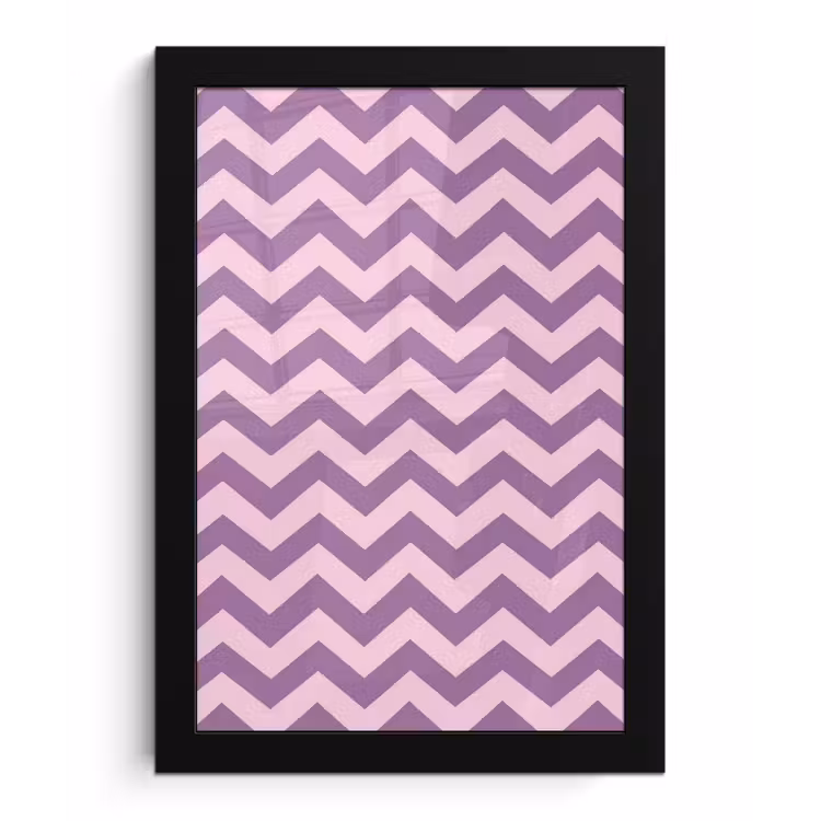 Bilder mit Rahmen - Lila – Rosa – Geometrisch – Chevron – Zickzack – Muster — 1