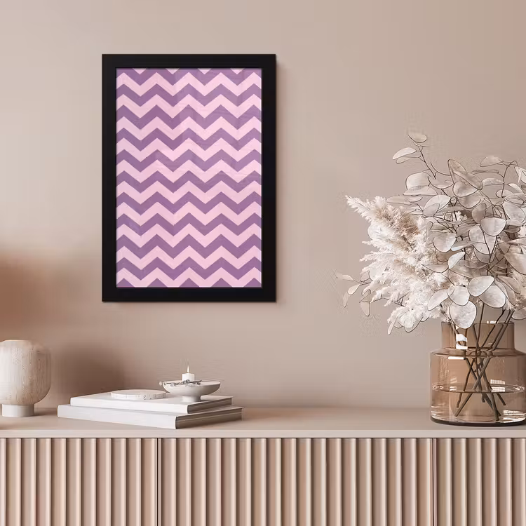 Bilder mit Rahmen - Lila – Rosa – Geometrisch – Chevron – Zickzack – Muster — 4