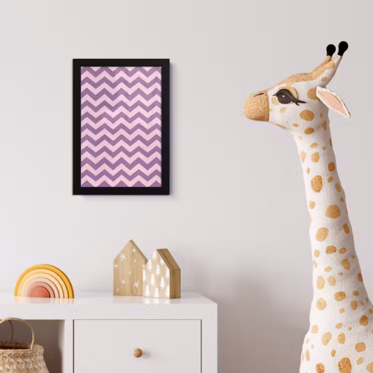 Bilder mit Rahmen - Lila – Rosa – Geometrisch – Chevron – Zickzack – Muster — 5