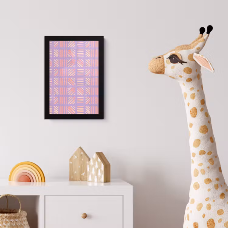 Bilder mit Rahmen - Lila – Rosa – Geometrisch – Streifen – Blöcke – Muster — 5