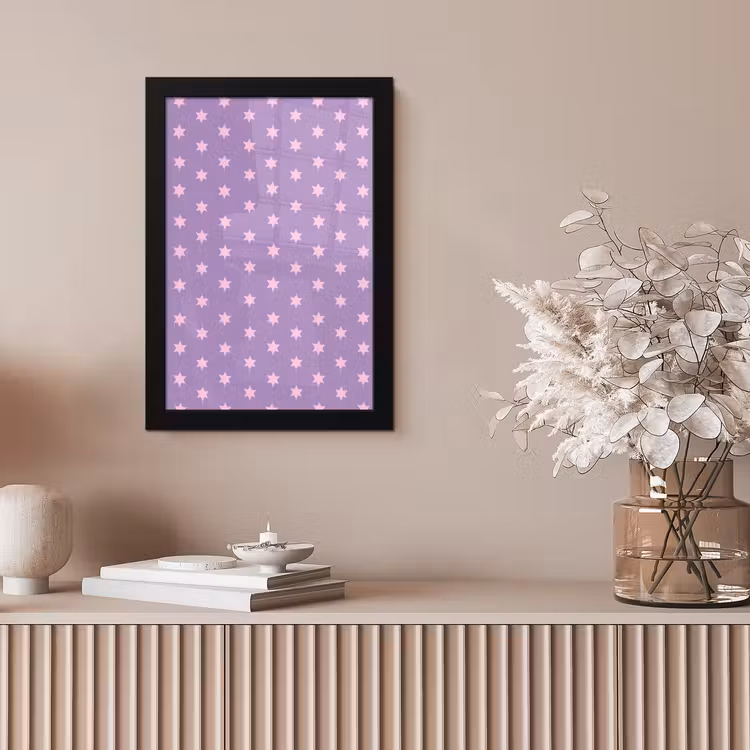 Bilder mit Rahmen - Lila – Rosa – Sterne – Geometrisch – Muster — 4