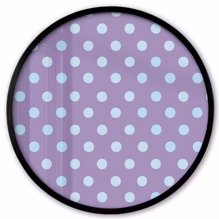 Poster im Rahmen Rund - Lila – Blau – Geometrisch – Punkte – Polka Dot – Muster — 1