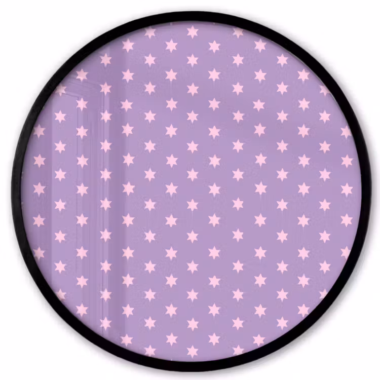 Poster im Rahmen Rund - Lila – Rosa – Sterne – Geometrisch – Muster — 1