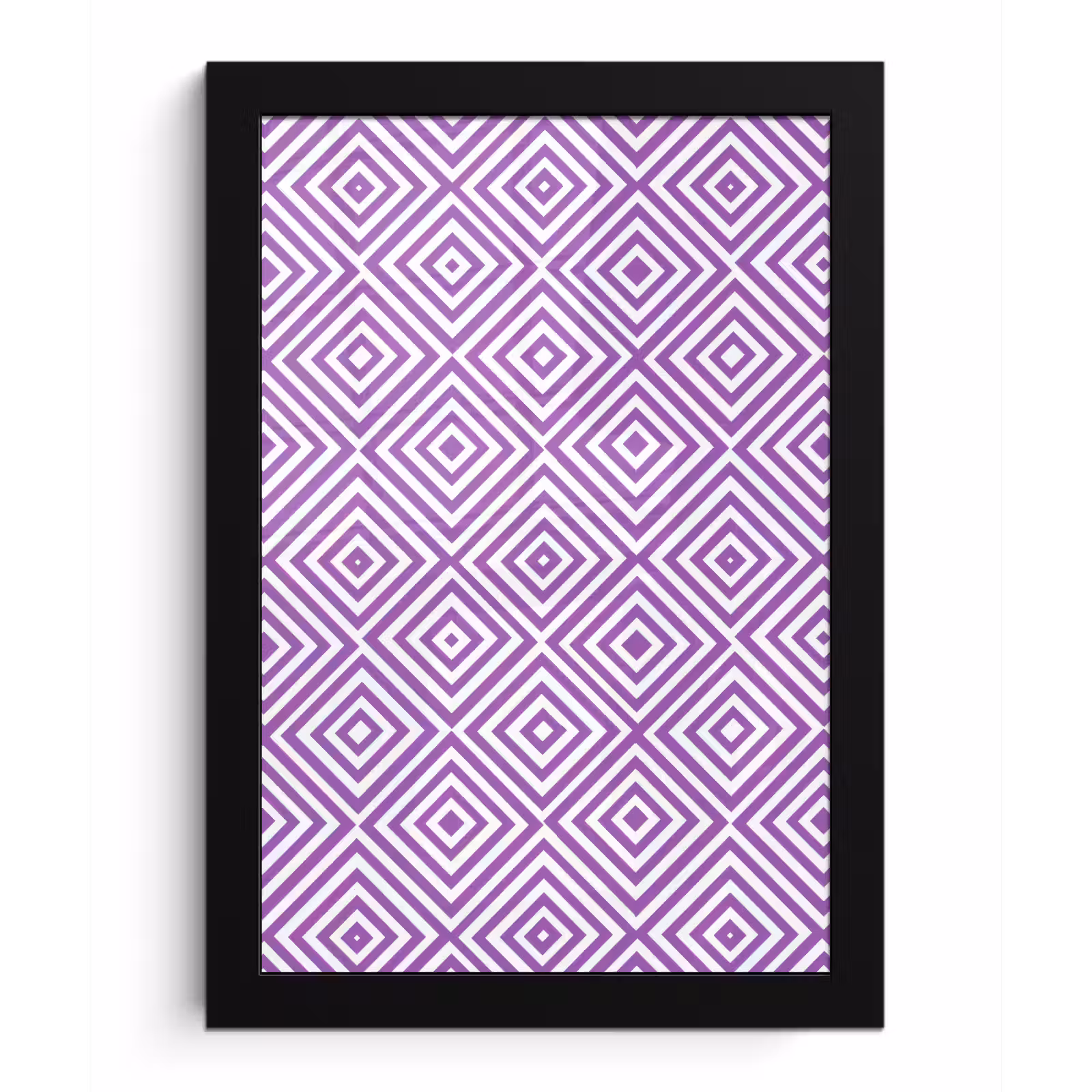 Bilder mit Rahmen - Lila – Geometrisch – Rauten – Konzentrisch – Muster — 1