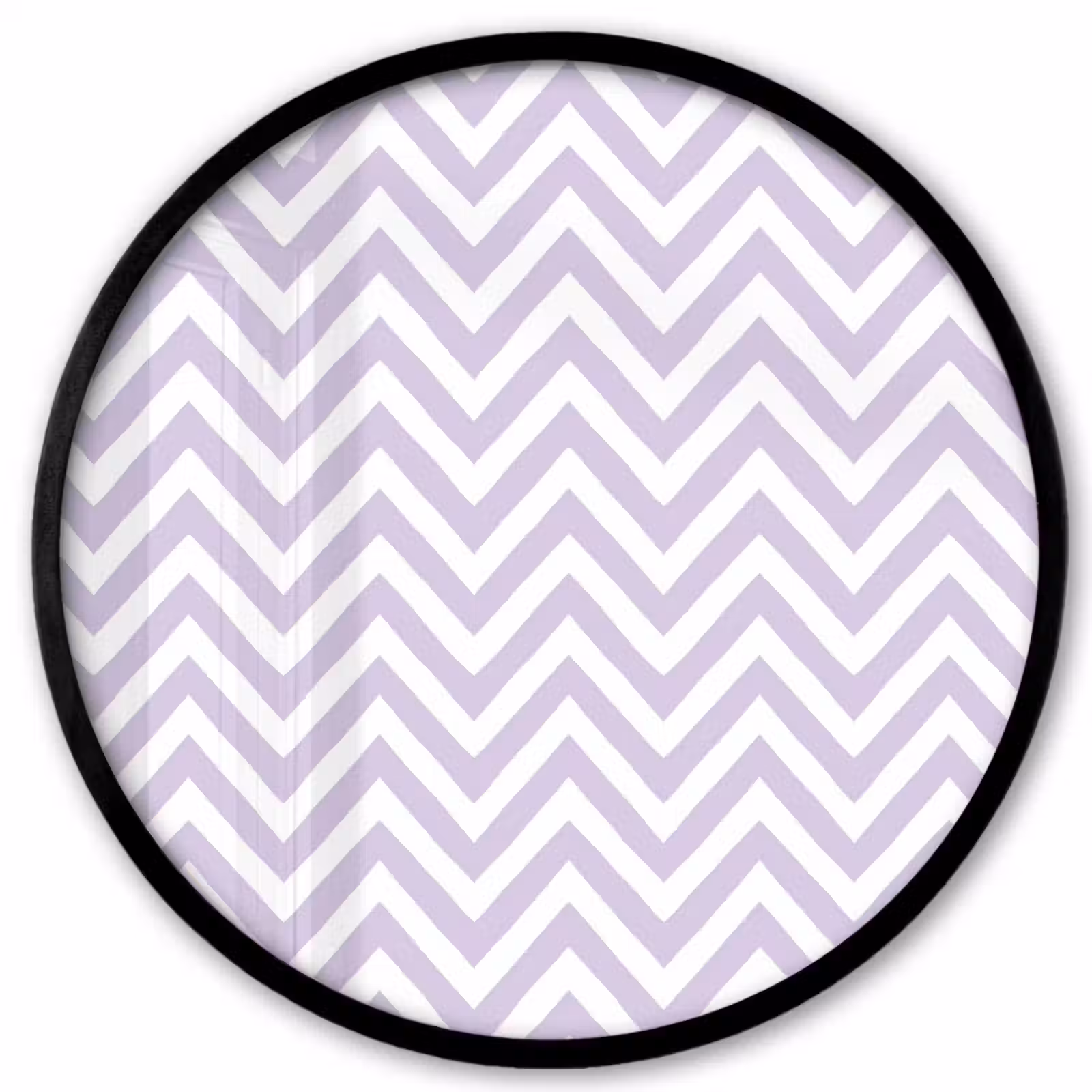 Poster im Rahmen Rund - Lila – Geometrisch – Chevron – Zickzack – Muster — 1